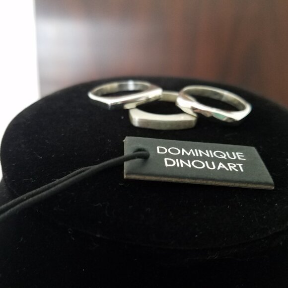 Three (3) MEXICO DOMINIQUE DINOUART Sterling Silver 925 Stacking Stackable Rings - Picture 3 of 6